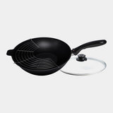 XD Nonstick Wok with Glass Lid - Induction | Made in Switzerland