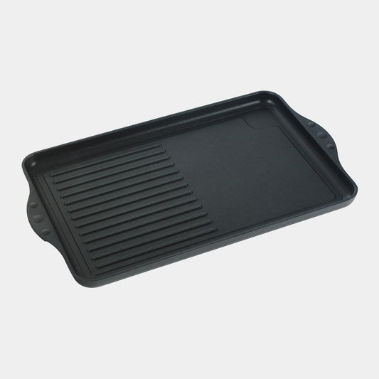 XD Nonstick 17" x 11" Double-Burner Grill/Griddle Combo | Made in Switzerland