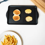 XD Nonstick 17" x 11" Double-Burner Grill/Griddle Combo | Made in Switzerland