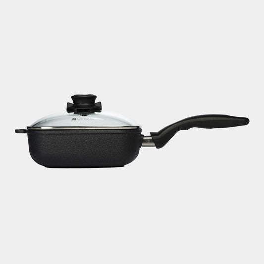 XD Nonstick Square Saute Pan with Glass Lid | Made in Switzerland