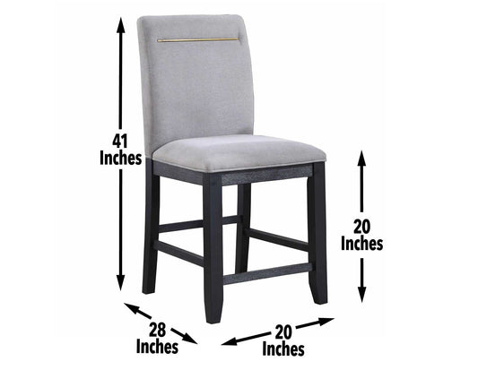 Yves 24" Counter Stool, Grey Upholstered