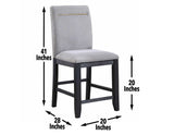 Yves 24" Counter Stool, Grey Upholstered