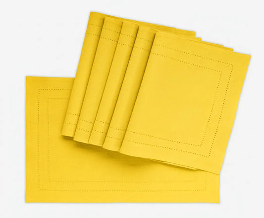 Placemat Yellow - Double Hemstitched
