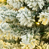 HOMCOM 6ft Pre-Lit Snow-Flocked Slim Douglas Fir Artificial Christmas Tree with Realistic Branches, 250 LED Lights and 462 Tips