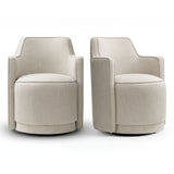 Yisa Modern Swivel Small Barrel Chair (Set of 2)