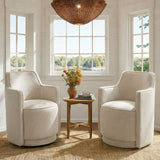 Yisa Modern Swivel Small Barrel Chair (Set of 2)