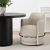 Yisa Modern Swivel Linen Upholstered Dining Chair (Set of 2)