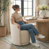 Yisa Modern Swivel Linen Upholstered Dining Chair (Set of 2)