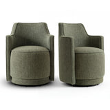Yisa Modern Swivel Linen Upholstered Dining Chair (Set of 2)