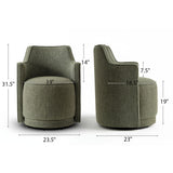 Yisa Modern Swivel Linen Upholstered Dining Chair (Set of 2)