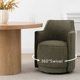 Yisa Modern Swivel Linen Upholstered Dining Chair (Set of 2)