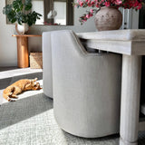 Yisa Modern Swivel Linen Upholstered Dining Chair (Set of 2)