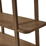 Modern Fluted Wood Bookshelf with Cabinet Storage