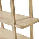 Modern Fluted Wood Bookshelf with Cabinet Storage