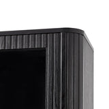 Estrella Modern Gold Frame Glass Display Cabinet with Wine Glass Rack-Bookcase and Bar Storage
