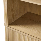 Silvia  Modern Fluted Wood Bookcase Cabinet