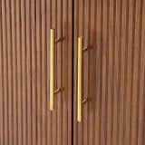 Silvia  Modern Fluted Wood Bookcase Cabinet