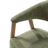 Elena Mid-Century Modern Upholstered Dining Chair with Solid Wood Legs,Set Of 2