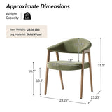 Elena Mid-Century Modern Upholstered Dining Chair with Solid Wood Legs,Set Of 2