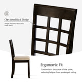 Paulina American Country Solid Wood Checkered Back Dining Chair,Set of 2