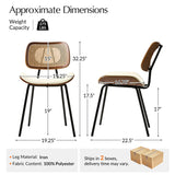 Doley Mid-Century Modern Dining Chair with Rattan Backrest,Set of 2