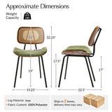 Doley Mid-Century Modern Dining Chair with Rattan Backrest,Set of 2