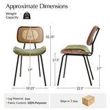 Doley Mid-Century Modern Dining Chair with Rattan Backrest,Set of 2