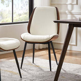 Axia Mid-Century Modern Dining Chair with Upholstered Seat & Metal Legs