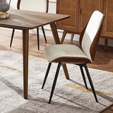 Axia Mid-Century Modern Dining Chair with Upholstered Seat & Metal Legs