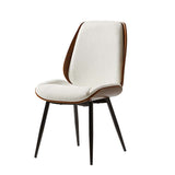 Axia Mid-Century Modern Dining Chair with Upholstered Seat & Metal Legs