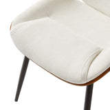Axia Mid-Century Modern Dining Chair with Upholstered Seat & Metal Legs