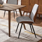 Axia Mid-Century Modern Dining Chair with Upholstered Seat & Metal Legs