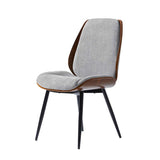 Axia Mid-Century Modern Dining Chair with Upholstered Seat & Metal Legs