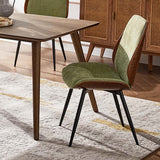 Axia Mid-Century Modern Dining Chair with Upholstered Seat & Metal Legs
