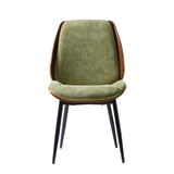 Axia Mid-Century Modern Dining Chair with Upholstered Seat & Metal Legs