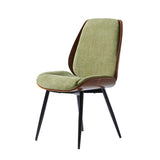 Axia Mid-Century Modern Dining Chair with Upholstered Seat & Metal Legs