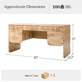 Burl Wood Desk with Timeless Modern Appeal