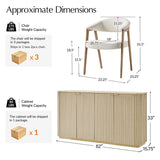 Josefina 8-Piece Modern Extendable Dining Set with Chairs and Buffet