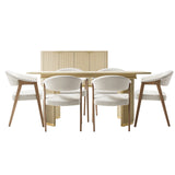 Josefina 8-Piece Modern Extendable Dining Set with Chairs and Buffet
