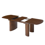 7-Piece Modern Space Saving Dining Table with Mid-Century Rattan Chairs Set