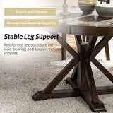 5-Piece American Country Extendable Round Dining Table with Solid Wood Chairs