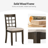 5-Piece American Country Extendable Round Dining Table with Solid Wood Chairs