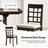 5-Piece American Country Extendable Round Dining Table with Solid Wood Chairs
