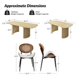 American Modern Fluted Space Saving Table and Chairs & Storage Cabinet Sets (Optional Types)