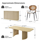American Modern Fluted Space Saving Table and Chairs & Storage Cabinet Sets (Optional Types)
