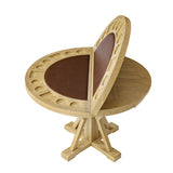 6-Piece 42“ Solid Wood Dual-Purpose Game & Dining Table with Drink Holders