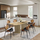 American Modern Fluted Space Saving Table and Chairs & Storage Cabinet Sets (Optional Types)
