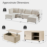 Harmetrix Large Modular Sectional Sofa Set with Storage – Soft Fabric Couch with Any Table & Coffee Table