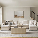 Harmetrix Large Modular Sectional Sofa Set with Storage – Soft Fabric Couch with Any Table & Coffee Table