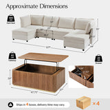 Harmetrix Large Modular Sectional Sofa Set with Storage – Soft Fabric Couch with Any Table & Coffee Table